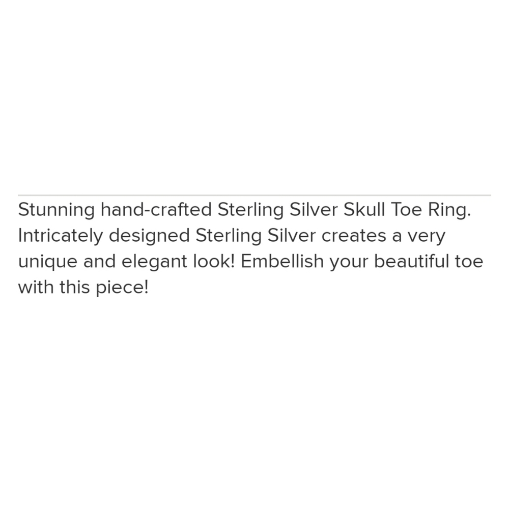 -Sterling Silver Skull Toe Ring - Picture 7 of 7